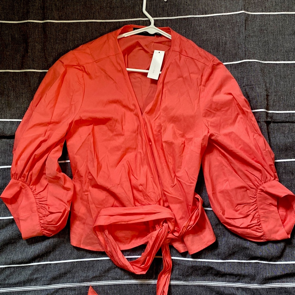 Wrap Blouse with Long Sleeves